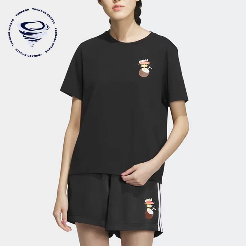 Adidas/阿迪达斯正品Neo夏季新款女子时尚卡通印花短袖IP3878