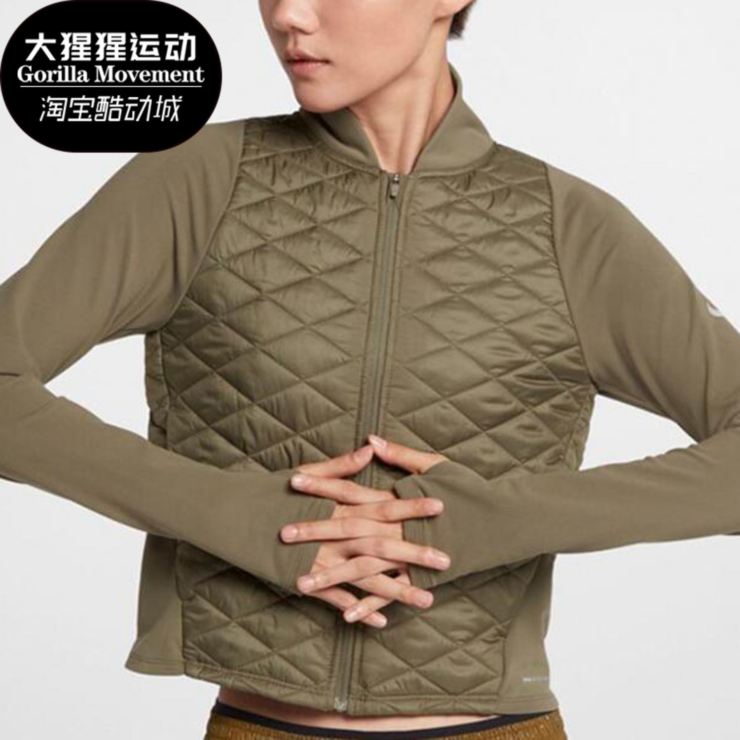 Nike/耐克正品新款女子跑步防风运动立领夹克薄棉服 CJ5560