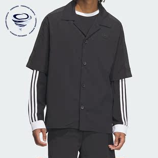 阿迪达斯正品 男女新款 Adidas 三叶草夏季 IN1033 运动短袖 衬衫
