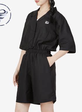 Puma/彪马正品夏季女子运动宽松短袖短裤翻领连体衣620632-01