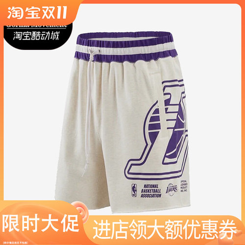 Nike/耐克正品湖人队男子运动休闲舒适宽松篮球五分裤 DR2328-027