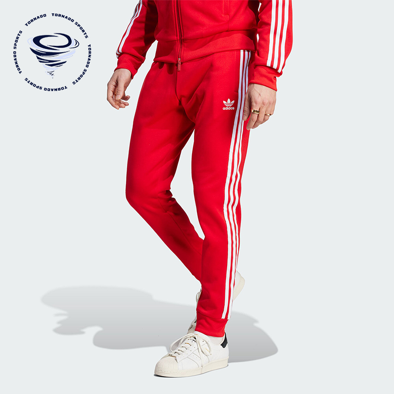 阿迪达斯男士新款复古修身运动裤