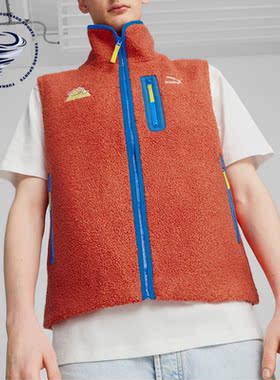 Puma/彪马正品春季新款男子仿羊羔绒舒适运动马甲外套623014-39
