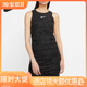 休闲运动连衣裙CJ3001 女子假两件褶皱网纱无袖 Nike 耐克正品