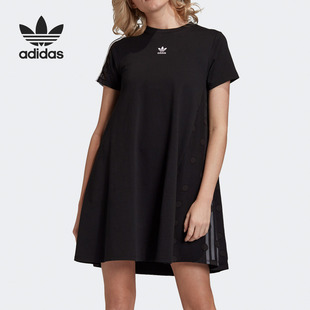 Adidas 运动连衣裙 三叶草女子圆领短袖 阿迪达斯正品 GJ6564