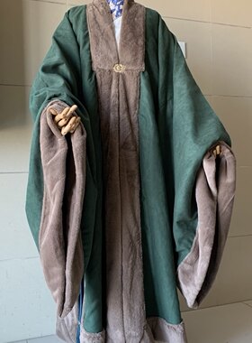 冬款厚汉服男女CP同款五枚缎绒 大氅 鹤氅外衣 披风定制  明氅衣