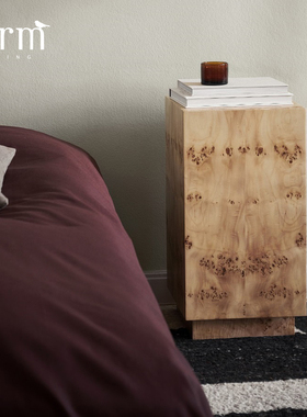 丹麦Ferm Living Burl Side Table多功能边桌 床头柜 可储物 北欧