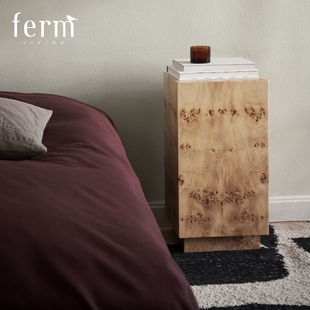 丹麦ferm LIVING Burl Side Table多功能边桌 床头柜 可储物 北欧