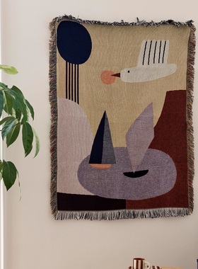 丹麦ferm LIVING Bird Tapestry Blanket系列休闲毯 挂毯北欧