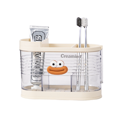 牙刷牙膏收纳架卫生间家用创意收纳盒台面牙膏梳子牙具置物架轻奢