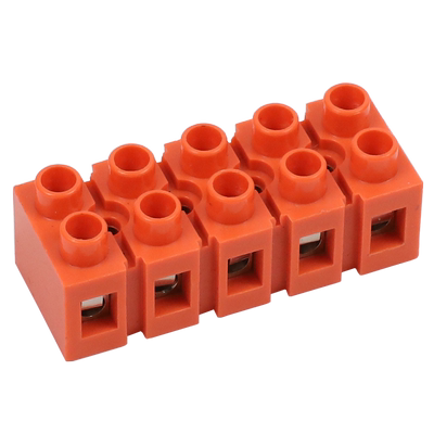 H-2519接线端子橘红色3801接线排2/3/5/6/10/12P基座型电线连接器