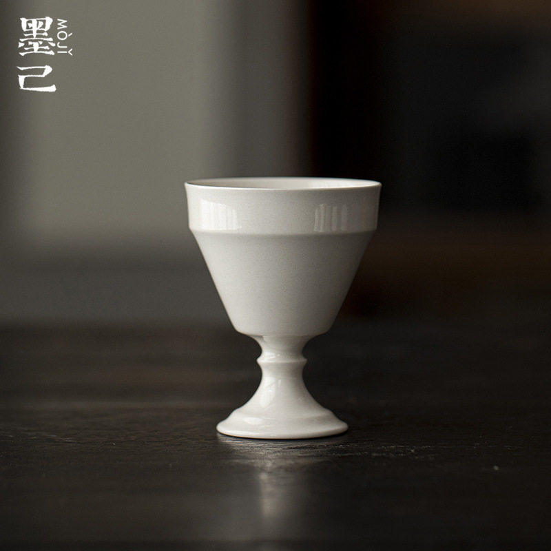 墨己草木灰仿宋高足茶杯主人杯
