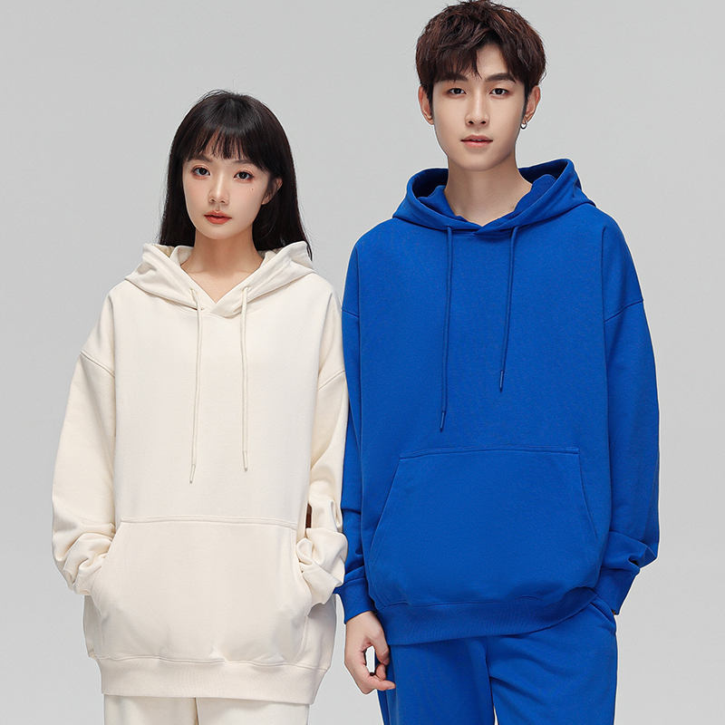 加绒连帽卫衣定制工作服印logo字秋冬班服diy外套圆领卫衣订制