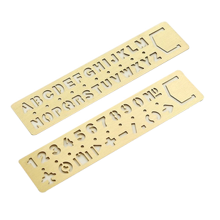 某年某月diy相册配件 多功能绘画涂鸦模板尺 数字母镂空图案尺
