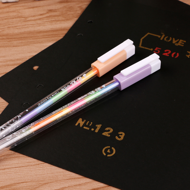 某年某月 6色彩虹水彩粉笔 DIY相册用品黑卡手工配件创意