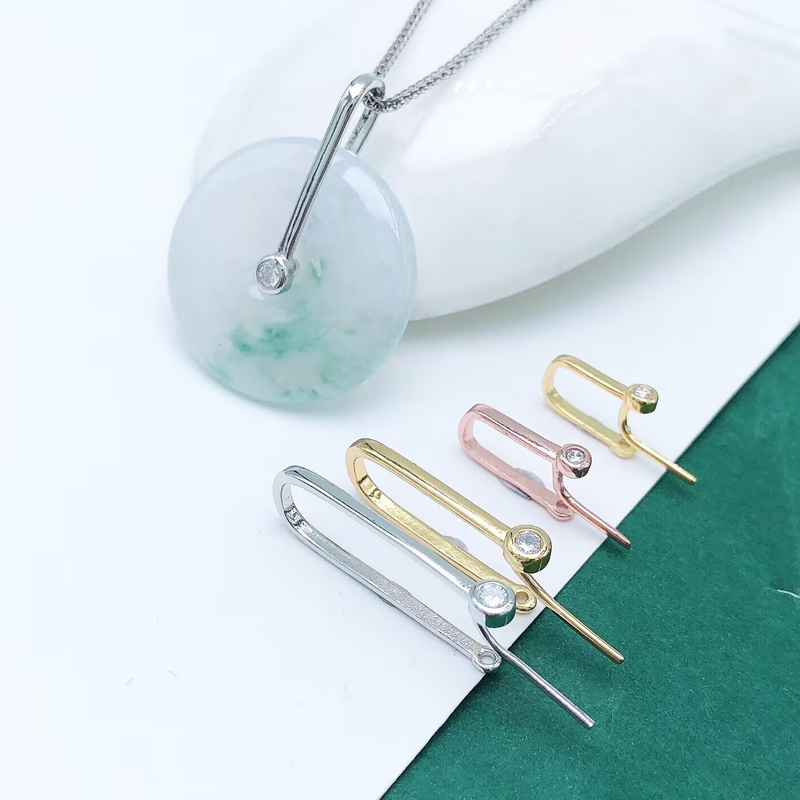 925纯银平安扣夹扣大小号简约