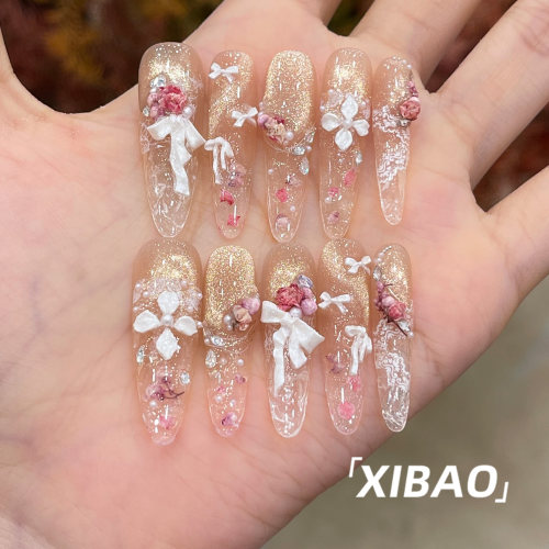 猫眼穿戴甲轻奢高级感独特绝美穿戴美甲2026新款手工长款指甲贴片
