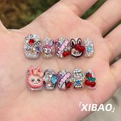 重工穿戴甲短款 手工可爱闪钻指甲贴片2025新款 高级感精致穿戴美甲