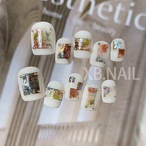 美甲穿戴甲短款高级感小众显白成品甲片穿戴式2025款手工指甲贴片