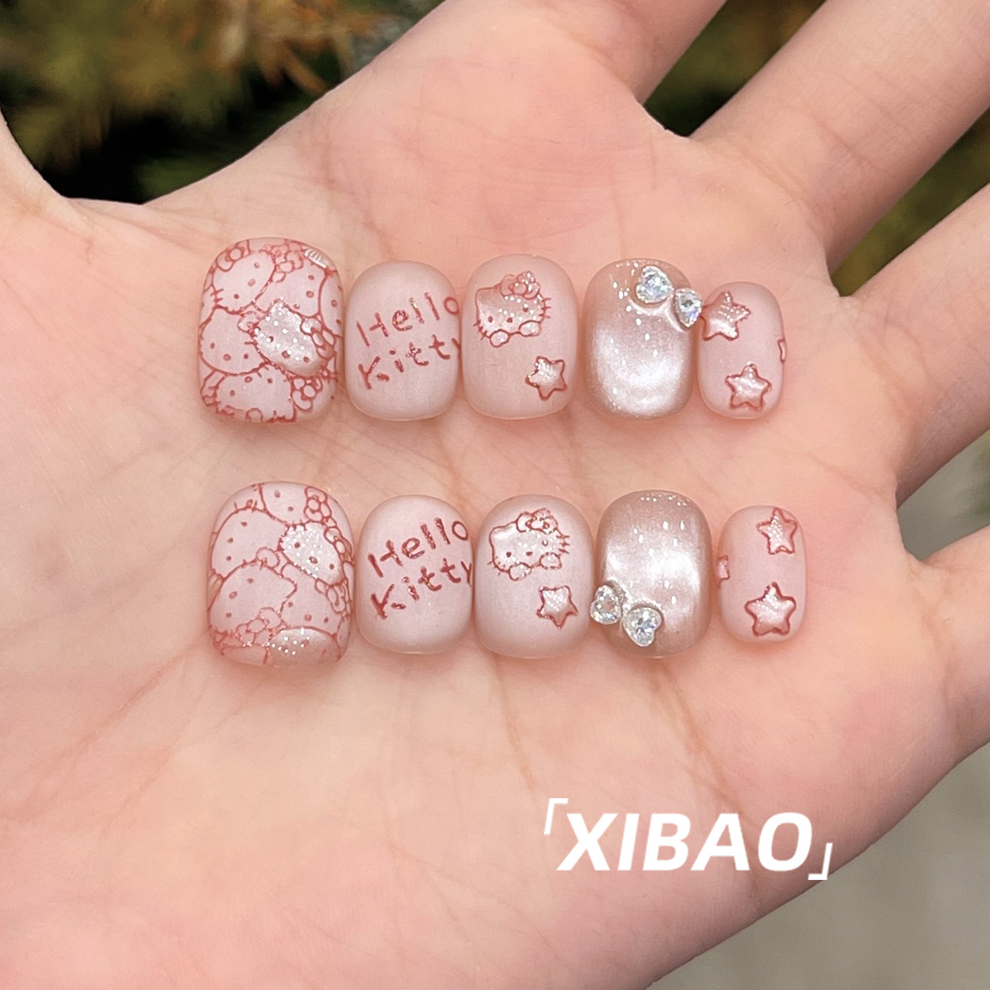 hellokitty穿戴甲纯手工制作