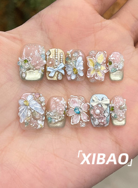 纯手工不掉钻轻奢独特绝美穿戴甲