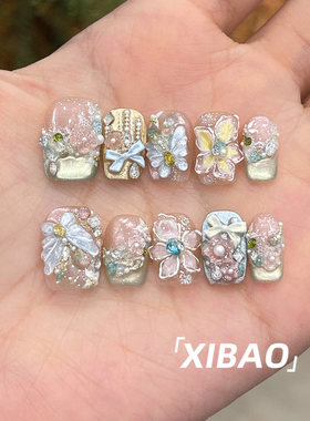 纯手工不掉钻轻奢独特绝美穿戴甲