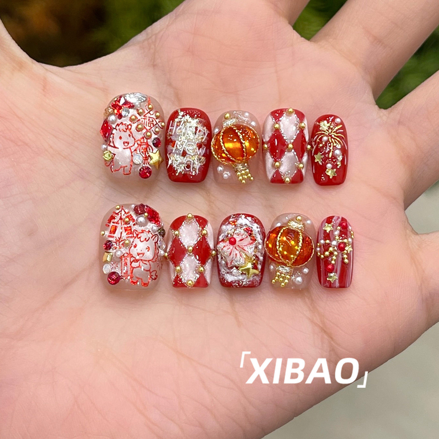 马年穿戴甲轻奢高级感红色猫眼指甲贴片2025新款手工过年穿戴美甲,彩妆/香水/美妆工具,穿戴甲/甲片,淘宝优惠券,粉丝福利购,淘宝优惠卷
