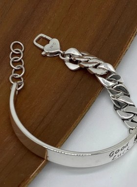 韩系重工金属感粗坦克链条手链女款小众酷帅质感轻奢手镯百搭手饰