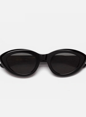 短头花董洁同款墨镜女偏光镜个性猫眼太阳镜方圆脸大脸显瘦脸黑色