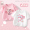 Pure cotton ruffle edge short sleeved 2-piece set of pink dragon baby+white blinking San Liou