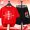 Performance costume set with red cloud pattern China+black youth flag X