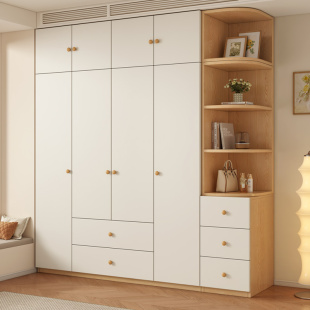 简易衣柜卧室家用2026新款成品出租房用原木风儿童衣柜收纳大衣橱