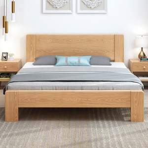 实木床现代简约北欧轻奢松木1.8米1.5橡胶木双人床主卧单人床床架