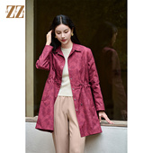 佐尔美经典 复古气质抽绳中长款 风衣外套女M43FZ20