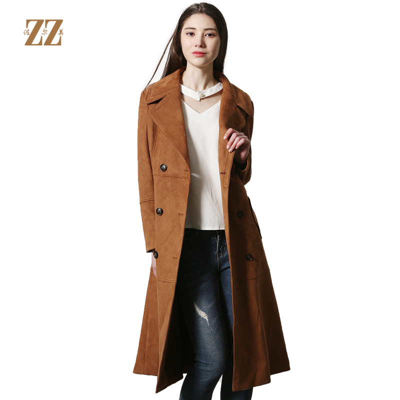 佐尔美新品春秋季女装纯色百搭休闲修身显瘦外套风衣e73fc46