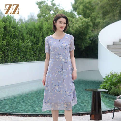 花朵图案桑蚕丝