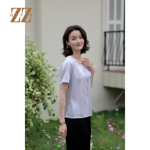 新中式衬衣桑蚕丝短袖女