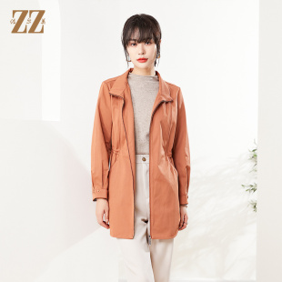 中长风衣E21FZ16 纯色简约气质时尚 佐尔美秋季 新款