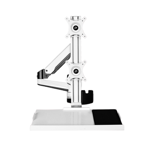 双屏显示器壁挂支架设备机柜电脑挂架升降旋转带鼠标可折叠键盘托