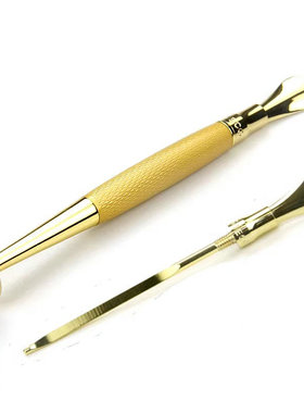 PIPELIN新款传奇系列凹勺镂花防熄火烟斗压棒金属土豪金 烟斗