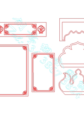 F 591边框矢量图 雕刻图JDP 线雕图 文泰用图PLT