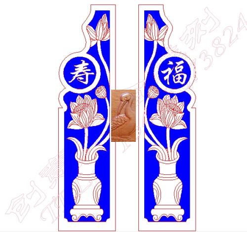 R 2142墓碑大耳朵雕刻图线雕图文泰图铣底图矢量图JDP+PLT+AC6