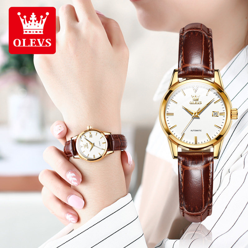 瑞士认证正品2023新款品牌机械手表女士名牌简约气质皮带名表十大