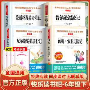书香文雅快乐读书吧六年级下册无障碍精读版无障碍精读版-爱丽丝漫游奇境 鲁滨逊漂流记 尼尔斯骑鹅旅行记 汤姆索亚历险记 爱阅读