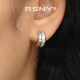 简约气质纯银耳针耳钉 爆款 吴宣仪同款 RSNY几何双拼耳环2025新款
