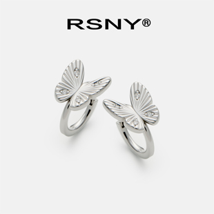 [新品]RSNY蝴蝶耳环时尚款2026新款优选纯银耳针耳饰耳钉
