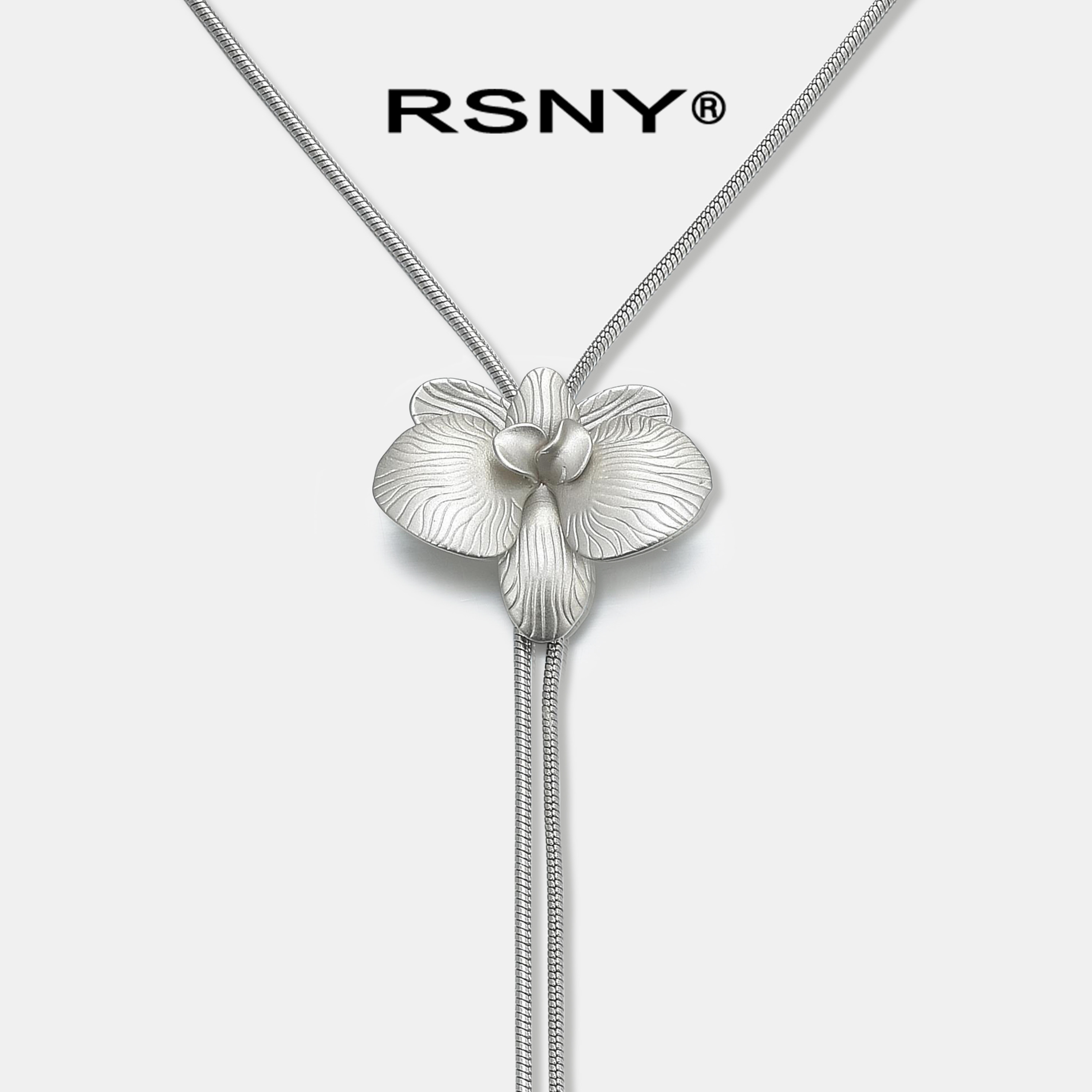 RSNY The Original花朵装饰项链纤细圆形蛇骨链轻奢个性百搭R2018