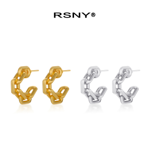 link 1864 RSNY 耳环时尚 简约小众设计 link链式 董洁同款