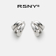 RSNY几何线条耳钉精致独特型2025新款 新品 精致典雅纯银耳针耳饰