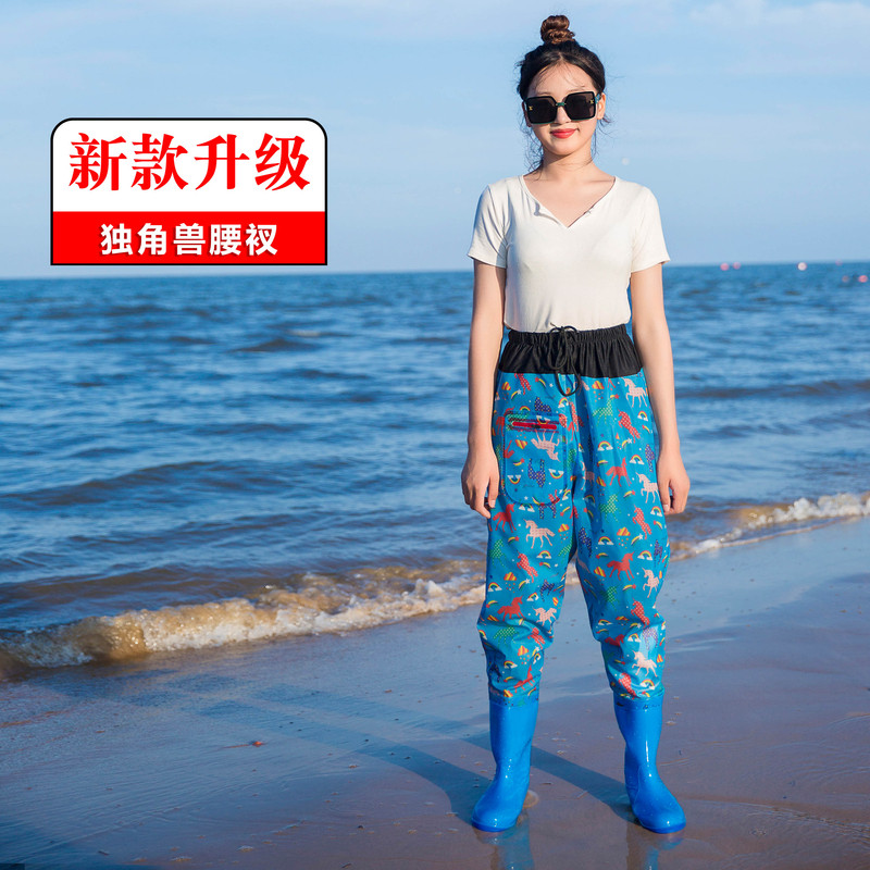 女款半身下水裤背带连体加厚防水裤全身抓鱼捕鱼叉捞鱼钓鱼裤雨鞋